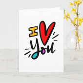 Carte Je t'aime, écrit à la main (Fleur jaune)