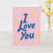 Carte « Je t'aime » en script gras (Fleur jaune)