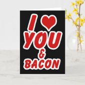 Carte Je T'Aime Et Bacon (Fleur jaune)