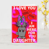 Carte Je t'aime fille je suis là pour toi (Fleur jaune)