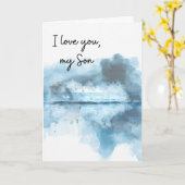 Carte Je t'aime fils (Fleur jaune)