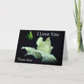 Carte Je t'aime fleur de bouton de rose blanche personna (Devant)