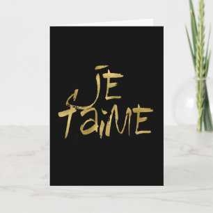 Carte Je t'aime Gold and Black