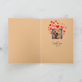 Carte Je t'aime Goofy en amour Cœurs de chien (Intérieur)