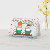 Carte Je t'aime Grumpy Gnome (Fleur jaune)