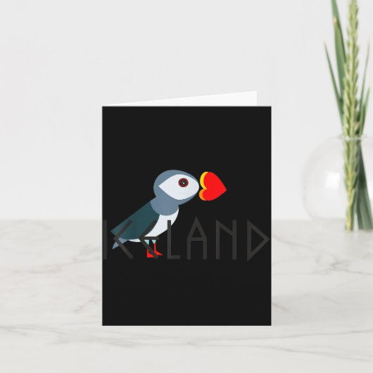 Carte Je t'aime Islande Macareux Cadeau Islandais  (Devant)