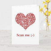 Carte Je t'aime ! Je t'aime ! Je t'aime ! Code de QR (Fleur jaune)