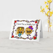 Carte Je T'Aime, Joyeux Anniversaire, Pun De gaufre (Fleur jaune)