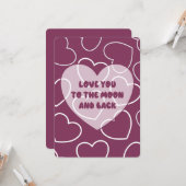 Carte Je t'aime jusqu'à la lune et retour (Devant/Arrière en situation)