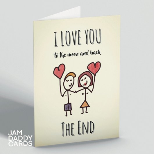 Carte Je t'aime jusqu'à la lune et retour