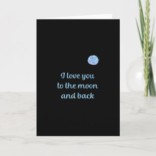Carte Je t'aime jusqu'à la lune et retour Aquarelle Arge