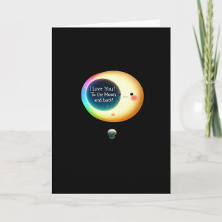 Carte Je t'aime jusqu'à la lune et retour Cadeau romanti
