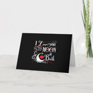 Carte Je t'aime jusqu'à la lune et retour Cadeau romanti