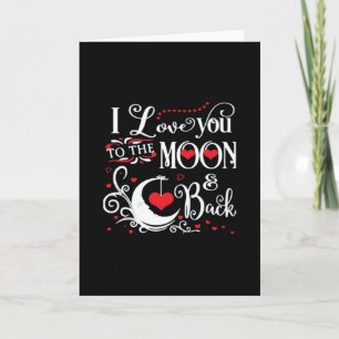 Carte Je t'aime jusqu'à la lune et retour Cadeau romanti