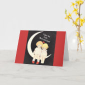 Carte Je t'aime jusqu'à la lune et retour, design popula (Fleur jaune)