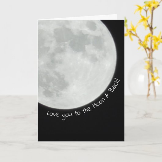 Carte Je t'aime jusqu'à la Lune et Retour Joyonnesiversa (Fleur jaune)