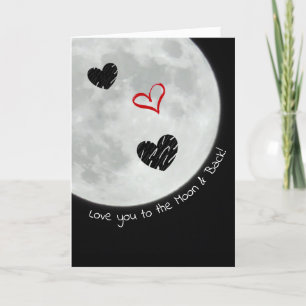 Carte Je t'aime jusqu'à la Lune et Retour Joyuse Saint-V