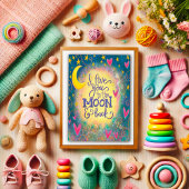 Carte Je t'aime jusqu'à la lune et retour Mignon tout pl