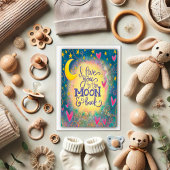 Carte Je t'aime jusqu'à la lune et retour Mignon tout pl