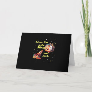 Carte Je t'aime jusqu'à la lune et retour Style élégant