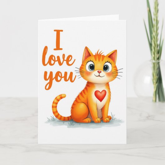 Carte Je T'Aime Kitty Chat (Devant)