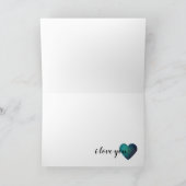 Carte Je t'aime la Saint Valentin au coeur bleu (Intérieur)