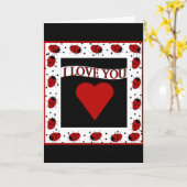 Carte Je T'Aime, Ladybugs (Fleur jaune)