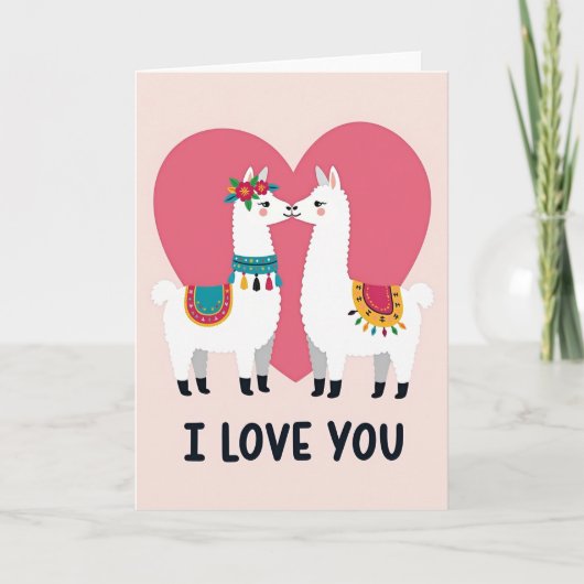 Carte Je T'Aime Lama (Devant)