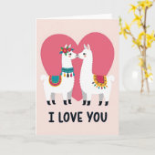 Carte Je T'Aime Lama (Fleur jaune)