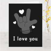 CARTE JE T'AIME LANGAGE DES SIGNES (Fleur jaune)