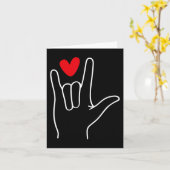 Carte Je t'aime Langue des Signes Mignon Joyeux Saint Va (Fleur jaune)