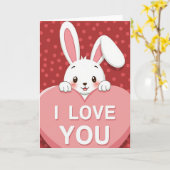 Carte Je T'aime Lapin (Fleur jaune)