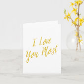 Carte Je t'aime le plus Citer Gold Faux Parties scintill (Fleur jaune)