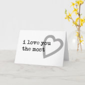 Carte je t'aime le plus coeur mignon (Fleur jaune)