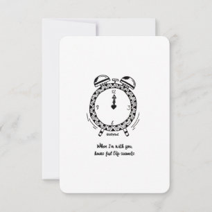 Carte Je t'aime, les heures, c'est comme des secondes, u