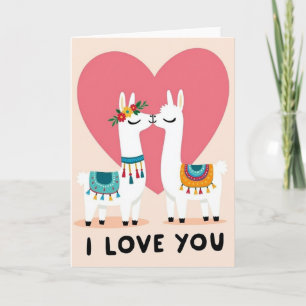 Carte Je T'aime Llamas