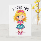 Carte « Je t'aime maman » (Fleur jaune)