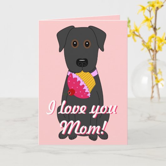 Carte Je t'aime maman ! (Fleur jaune)