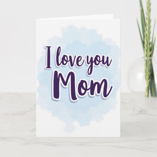 Carte « Je t'aime maman » avec texte violet (Devant)