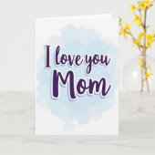 Carte « Je t'aime maman » avec texte violet (Fleur jaune)