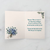 Carte Je t'aime Maman - Bouquet de fleurs bleues à motif (Intérieur)