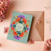 Carte Je t'aime, maman mauve et orangée