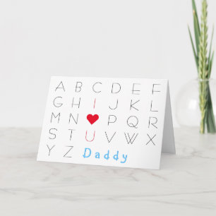 Carte Je t'aime Mignon pour Papa ABCD Fête des Pères Ann