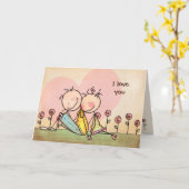 Carte Je t'aime, nostalgie Stix - personnalisable (Fleur jaune)