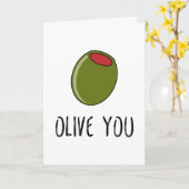 Carte Je t'aime Olive, jeu de mots, drôle je t'aime, Sai (Fleur jaune)
