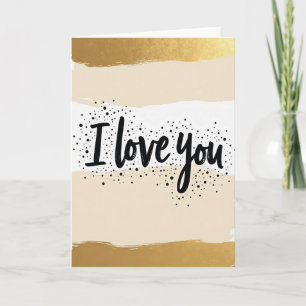 Carte « Je t'aime » Or Et Points