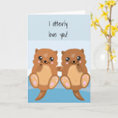 Carte Je t'aime Otter Anniversaire Valentine (Fleur jaune)