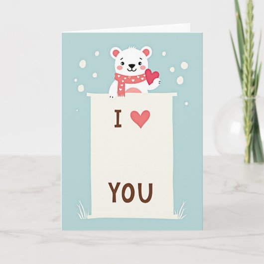 Carte Je T'Aime Ours Polaire (Devant)