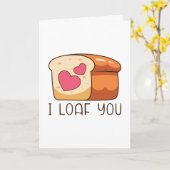 Carte Je T'Aime Pain Pun de la Saint-Valentin Nourriture (Fleur jaune)