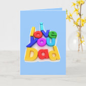 Carte Je t'aime Papa - (Fleur jaune)